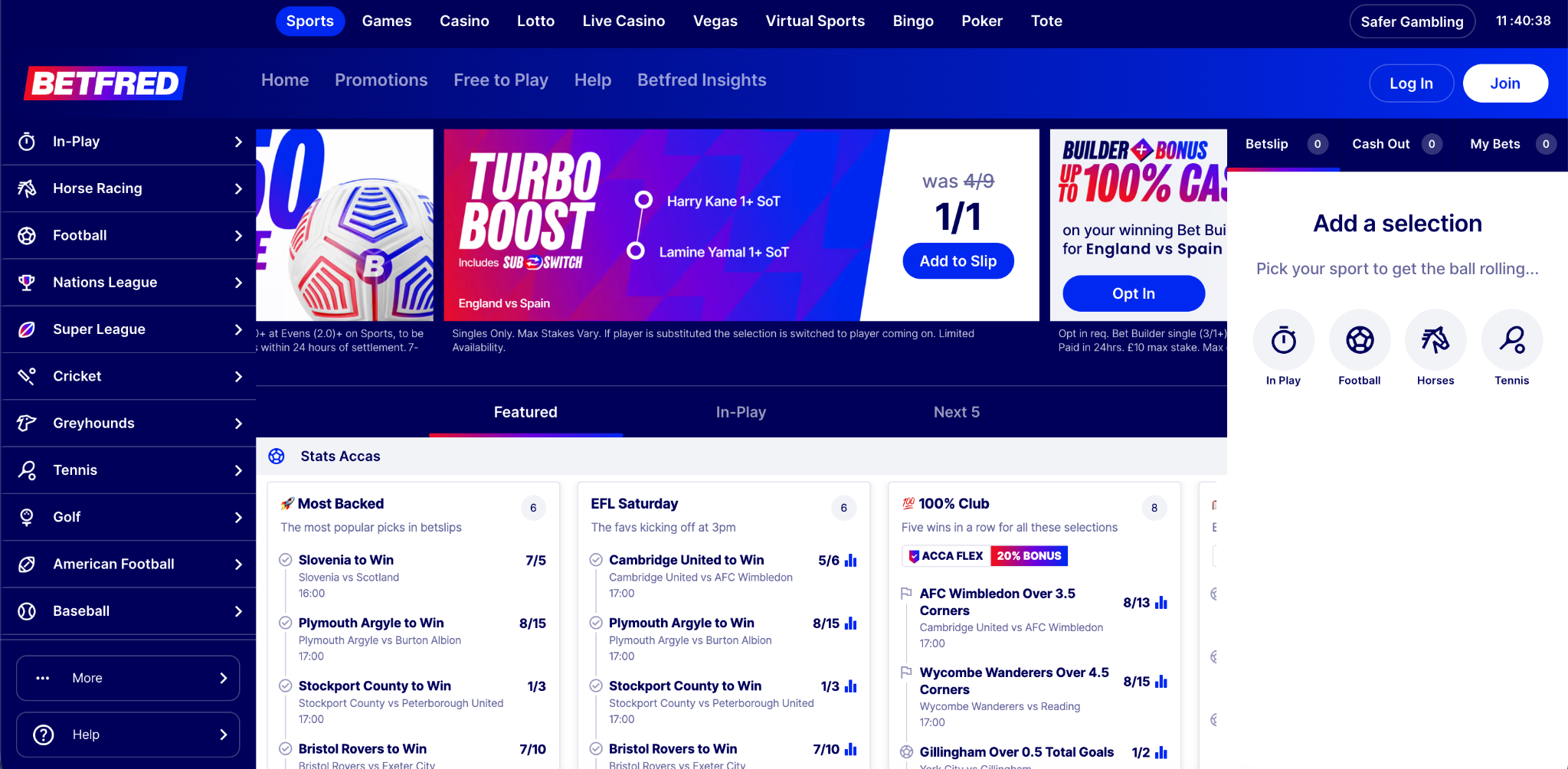 Betfred Casino website